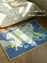 春野白駿の夢をテーマにした軽やかなデザインのラグ【リビング・キッチン・ベッドサイド用】（セットアップ対応）