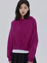 ふんわりフード付きパーカー【長袖・ゆったり・加毛・ローズピンク】（セットアップ対応）