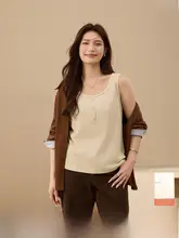 春夏用ニットタンクトップ【ラウンドネック・大きいサイズ・カジュアル】