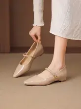 女性用 浅口パンプス【通気性・尖ったつま先・フラットデザイン・カジュアルシューズ】