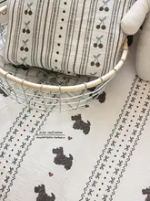 韓国製 二重ガーゼの刺繍コットン生地【洗濯可能・多用途】（セットアップ対応）