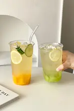 耐熱ガラス製 大容量フルーツティーカップ【夏用・シンプルデザイン・コーヒー＆ミルクティー・レモンティー】