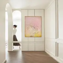 手描き油絵 抽象的な現代風アート【高級感のあるリビングルーム・玄関用立体装飾画】