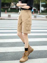 カーキカラーのワークショートパンツ【ストレート・フィット・大きいサイズ・夏用】（セットアップ対応）