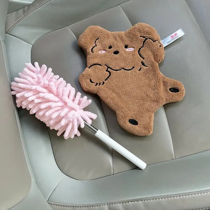 かわいい犬デザインのカークリーニングタオル【吸水性・厚手・車内用】