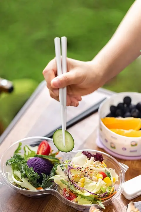 携帯用ナイロン箸と食器セット【一人用・旅行・オフィス・学生対応】（セットアップ対応）