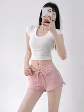 ウエストゴム付きサイドスリットスポーツショートパンツ【夏用・レディース・カジュアル】