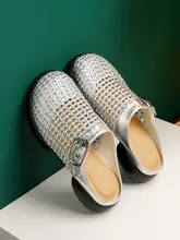 夏の厚底編み込みローマスタイルサンダル【外出用・大きいサイズ・オープントゥ】