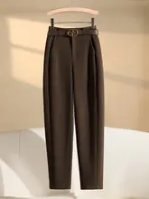 毛羽織風ハレパンツ【女性用・高腰・九分丈・スリムシルエット】