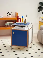 ベッドサイドテーブル ベッドルーム モダン シンプル ステンレス ストレージキャビネット