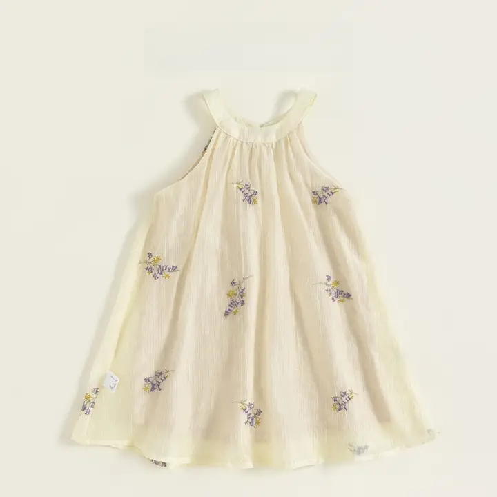 夏用 子供用ノースリーブ刺繍サロペットドレス【公 princess スタイル・エレガント】（セットアップ対応）