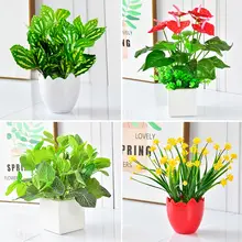北欧風のフェイクグリーンデスクトップ飾り【小さな観葉植物・リビング用】
