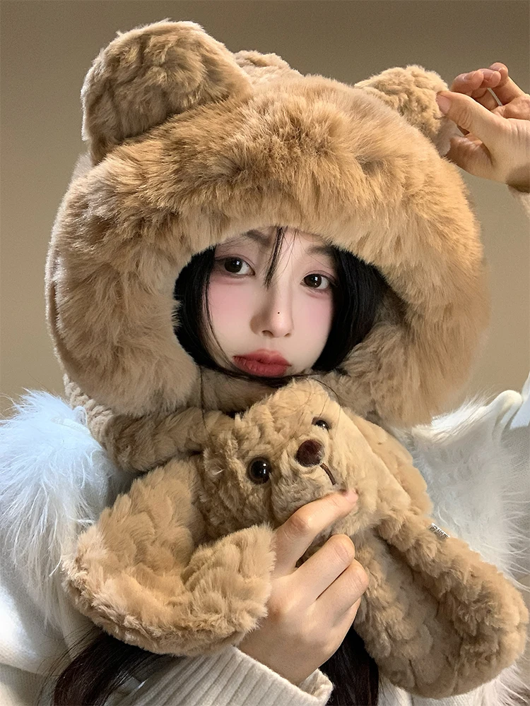 耳まで隠れる帽子：冬を暖かく保つクマの耳ぬいぐるみ帽子の実用性と使い方