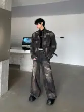 デニムジャケット パンツ 2点セット レディース ダメージ加工 ヴィンテージ加工 デザイン性 春「MARTHENAUT」
