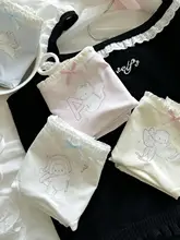 かわいいバレリーナ風のバタフライ猫柄の女児用綿パンツ【極上の柔らかさ・長めの股上】