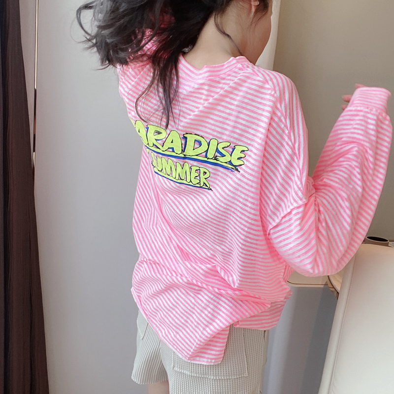 春夏用 カジュアルストライプ柄 長袖タンクトップ チュニックワンピース（セットアップ対応）