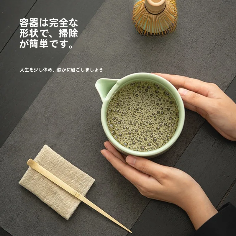 陶製汝窯抹茶碗と茶筅立てセット：高級感と実用性を兼ね備えた日本茶道具の選択肢