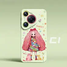 Huawei Pura70 Pro用カバー【全包デザイン・可愛いキャラクター・ピンク・シンプルで上品】