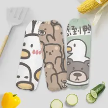 可愛い小熊柄ロング袖カバー【大人・子供用・防汚・防水・作業用】