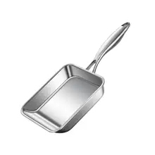 304ステンレス製の日本式卵焼き器【無塗装・長方形デザイン】