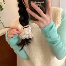 レースエッジのサークルヘアゴム【女性用・高級感・お団子ヘア用・ヘアアクセサリー】