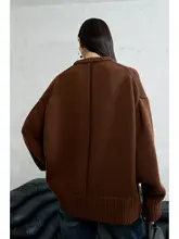 MRS Studios 裏面にライン入りデザインのオーバーサイズセーター【10本撚りウール・カシミヤ混】