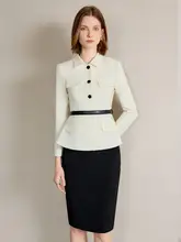 女性用スーツセット【白色・スタイリッシュ・タイトスカート】（セットアップ対応）