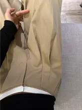 カジュアルなカーキ色のワイドレッグパンツ【長身向け・極上の柔らかさ・フィット】