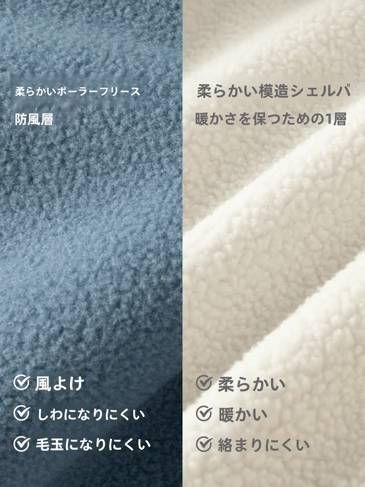 キッズ用 フリースジャケット【抗静電気・フード付き・秋用】