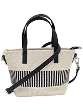 ストライプ柄のカラーコンビネーション ハンドバッグ【トートバッグ・カジュアル・ショルダー・斜め掛け】