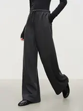 感のあるストレートニットカジュアルパンツ【冬用・スリムフィット・どんなスタイルにも合わせやすい】（セットアップ対応）