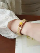 天然金髪晶のブレスレット【中華風・高級感・招財効果】