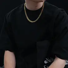 四面平切古巴短ネックレス【18K電镀・ヒップホップスタイル・ユニセックス】