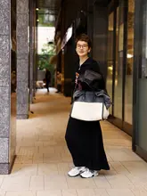 MsDidion ウール秋冬用半身スカート【抗変形・グレー・四平針編み】