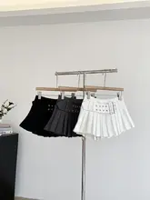 アメリカンスタイルの低腰フリルミニスカート【防走光機能・大人可愛いデザイン・女性用】（セットアップ対応）