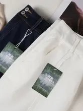 高腰デニムAラインスカート【三醋酸素材・色落ちしにくい・カジュアルデザイン】