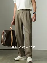 大人のカジュアルストレートパンツ【通勤用・軽量・シンプルデザイン・高級感】