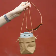 斜め掛けエコペーパーバッグ付き水筒カバー【グラス製・コーヒーカップ用】
