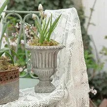 植木鉢 多肉植物用 コンクリート トロフィー型 脚付き ヴィンテージ加工 ローマ風 フラワーベース テーブルデコ ナチュラル インテリア