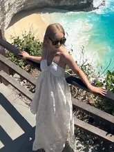 華やかさが引き立つ！バックオープンのキャミソールドレス【ビーチ・リゾート用・エレガント】