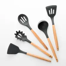 高温耐久シリコン製 調理器具セット【フライ返し・ロングハンドルおたま・ストレーナー】