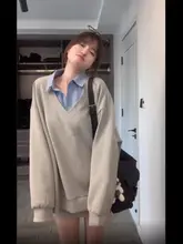 スウェットシャツ 女性 アウトドア 春秋 グレー オーバーサイズ ゆったり カジュアル