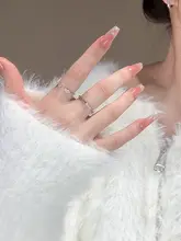 ハートデザインのオープンリング【リボン付き・フィンガリング・女性用】