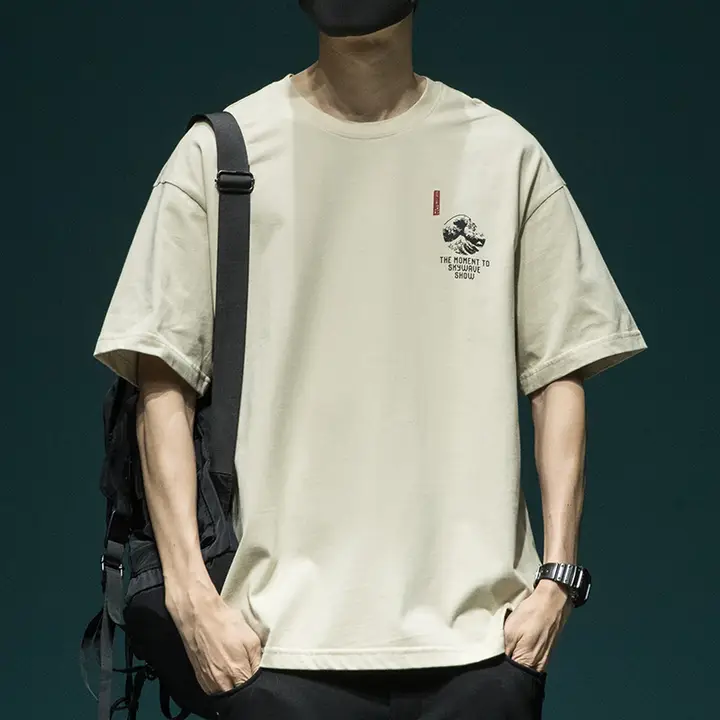 涼感海浪プリントTシャツ【メンズ・ゆったり・短袖】