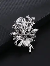 ルビー花デザインブローチ【高級感ある中国宮廷スタイル・スーツアクセサリー】
