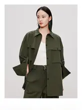 裂渡 レディース ビッグサイズ レトロカジュアルセットアップ【ワークシャツ・ハイウエスト・ゆったりパンツ】