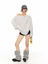トレンドのオフショルダーTシャツ【ゆったりシルエット・長袖・カジュアル】