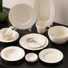 ヴィンテージ風 陶器製碗皿セット【カラー豆点デザイン・家庭用・高級感】（セットアップ対応）