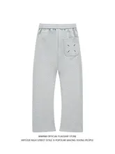 深紅色のカジュアルパンツ【フィット・春秋用・ストレート】