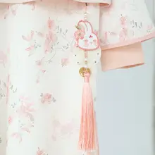 可愛いウサギのパール飾り付き女の子用古風コスチューム【漢服・旗袍デザイン】